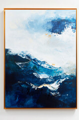 expressive oil painting, oil painting vignette, iceland landscape, abstract, deep rich bold colors, ivory white shades, vignette on white background