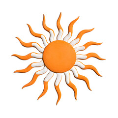 Vibrant Sun Icon with Rays in Orange and White Colors for Design