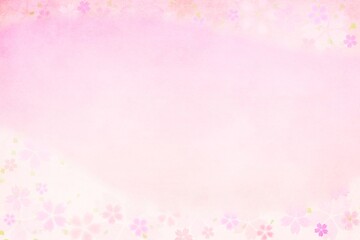 春の桜の和風背景フレーム