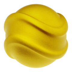 gold abstract shape 3d icon isolated on the transparent background