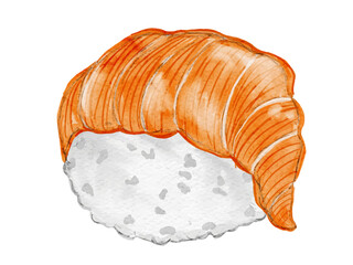 水彩で描いた和食の手毬寿司のシンプルな日本食のイラスト素材