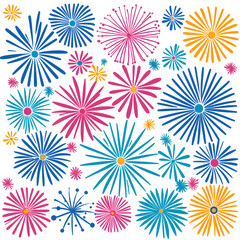 Colorful Floral Design with Vibrant Shapes and Patterns