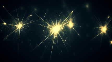 Fototapeta premium Sparkling Fireworks Display on Dark Background