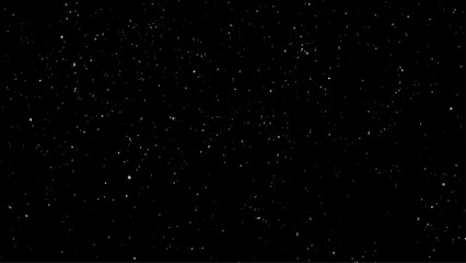 Chaotic white bokeh on a black background, light spots texture, abstraction, falling snow. 