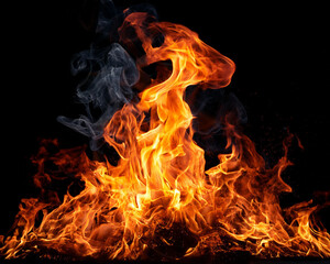 Obraz premium isolated fire on the background cutout