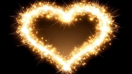 Sparkling Heart Glowing Firework Heart Shape