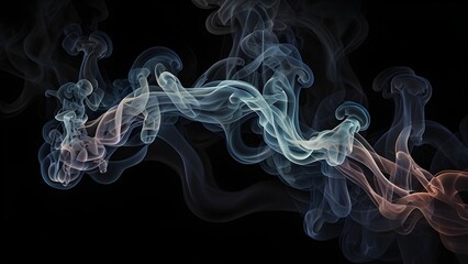 Fototapeta premium Smoke design on black background 4k size. Generative AI