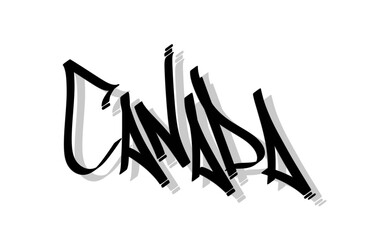 CANADA country name sprayed graffiti letters isolated hand drawn style