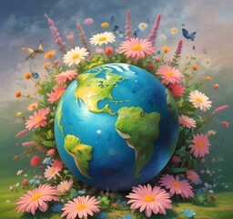 Illustration of globe earth.