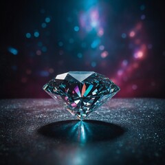 A diamond suspended inside a holographic display.