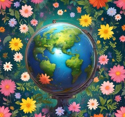Illustration of globe earth.