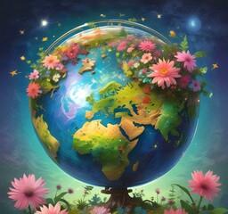 Naklejka premium Illustration of globe earth.