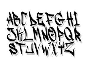 alphabets font graffiti isolated hand drawn style