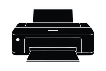 Laser printer silhouette vector style illustration1.eps