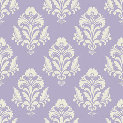 Hand drawing Damask victorion Vintage Seamless textile pattern with decorative flowers