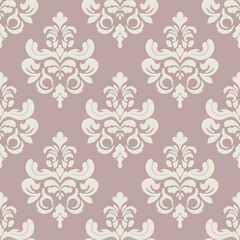 Hand drawing Damask victorion Vintage Seamless textile pattern with decorative flowers
