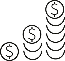 Vector business isolated silhouette icon with business and marketing