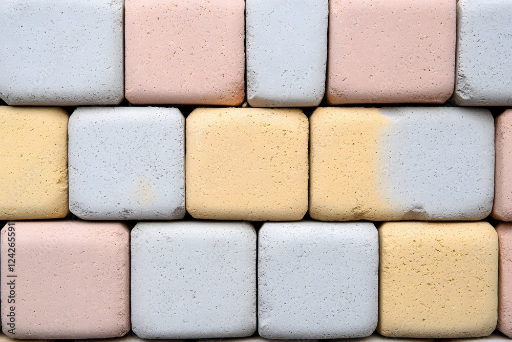Poster Pastel Colored Stone Blocks Texture Background Design
