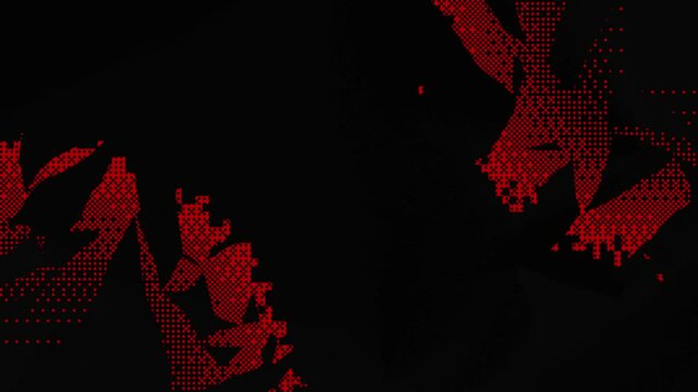 Animated abstract pixel background on crumpled paper texture