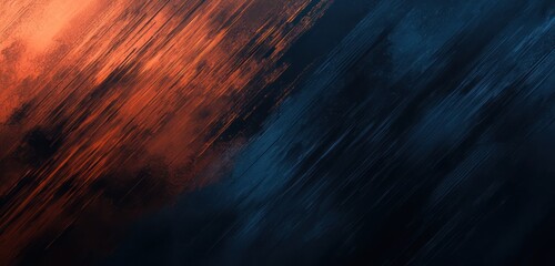 The blending of deep navy and copper with glowing grain textures provides an elegant, refined finish.