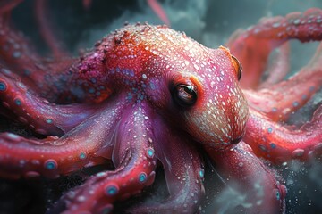 Vibrant Octopus Deep Sea Marvel Generated AI