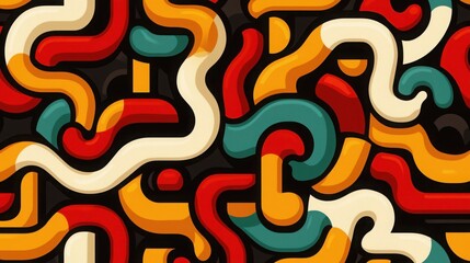 Fluid Curving Lines in Bold Colors and Patterns for Modern Design Projects