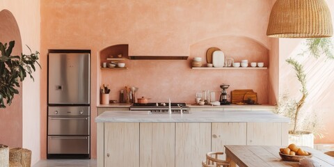 Modern Minimalist Kitchen Design With Earthy Tones