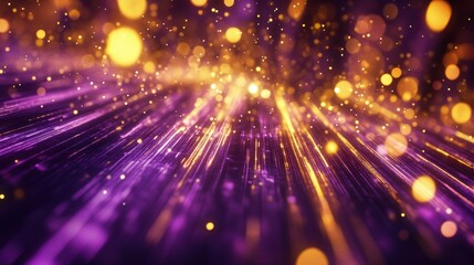 Obraz premium Abstract futuristic background with gold and blue glowing neon moving high speed wave lines and bokeh lights. Visualization of sound waves. Data transfer. Fantastic wallpaper
