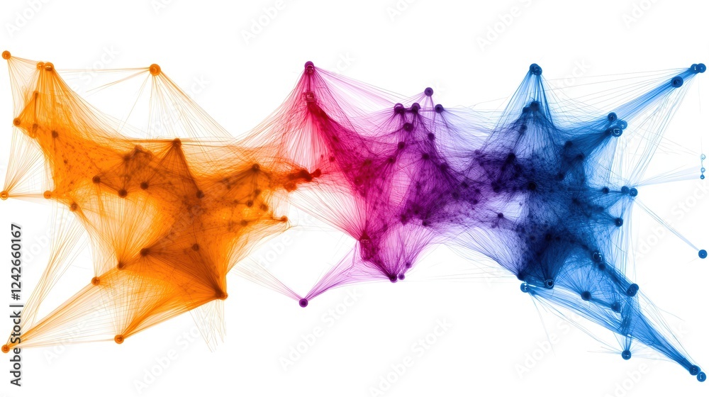 Poster Abstract Colorful Network Connections Data Flow Visualization