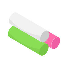 Colorful chalk sticks for writing on blackboards or crafting