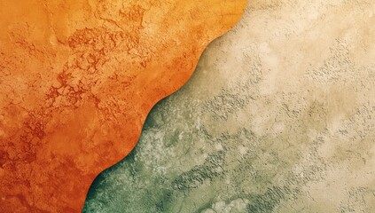 The soothing presence of warm apricot and moss green gradients is highlighted with shimmering grain textures.