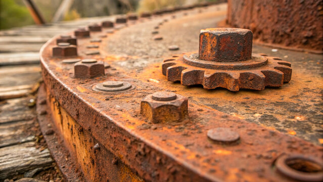 Rusty metal surface. Rough patina and traces of corrosion create the impression of time and natural destruction.