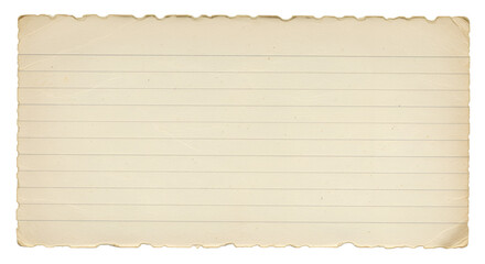 Fototapeta premium Torn vintage lined notebook paper with distressed edges and a textured surface, perfect for scrapbooking, background designs, or creative projects. Isolated