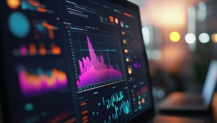 A detailed view of colorful programming code on a computer monitor, highlighting software development.