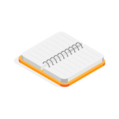 Notebook isometric icon in modern style
