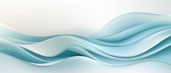 Obraz premium Soft, flowing waves in shades of blue create a calming, serene atmosphere, ideal for backgrounds or design elements.