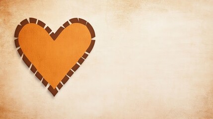 Stitched Heart on Vintage Paper Background