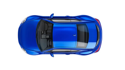 car top view isolated on transparent white background, clipping path