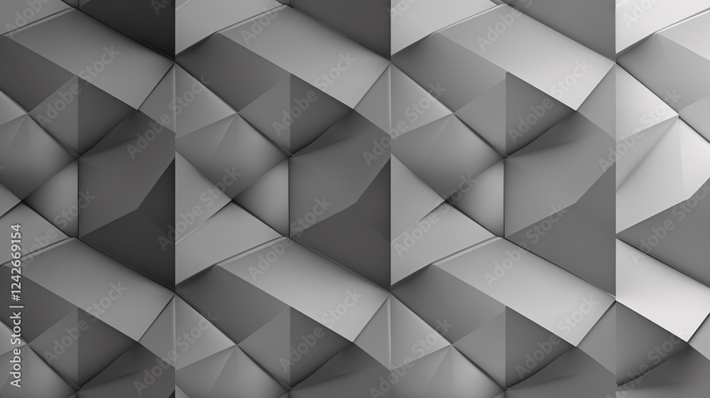 Poster A 2D light gray geometric graphic design with grey gradient, ideal for high-tech web display banners.