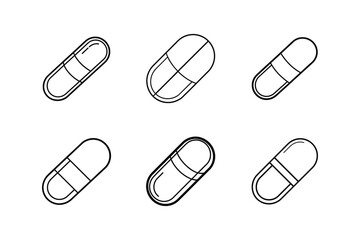 pill line art vector illustration
