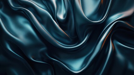 Fototapeta premium Draped Dark Blue Satin Fabric Texture