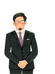 young businessman with glasses