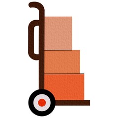 Hand truck and wheelbarrow flat vector illustration on white background.