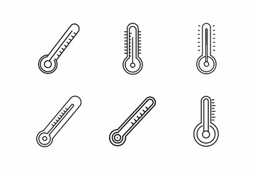 thermometer line art vector illustration