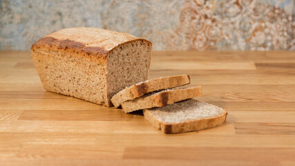 fresh bread, home-made bread, baking, slices, sliced ​​bread, kitchen counter, wooden, oven, sourdough