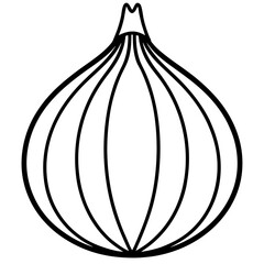 Shallot Vector Art Elegant One-Line Sketch