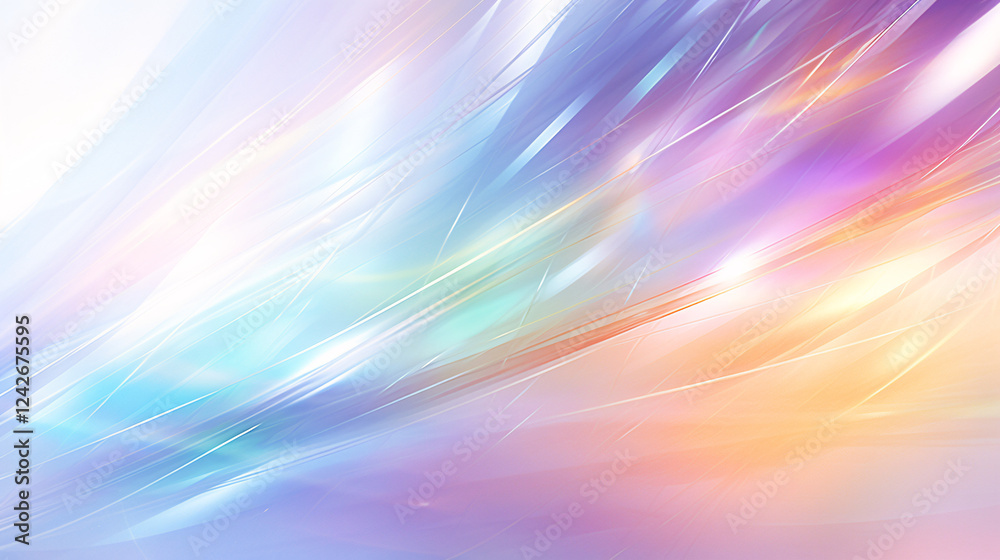 Poster a close-up of light rays creating iridescent rainbow effects, perfect for luxury tech backgrounds an