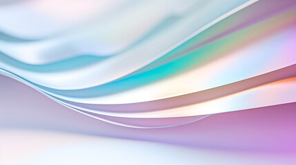 Naklejka premium A close-up of the edge of iridescent white paper, featuring a luxurious texture for tech backgrounds.