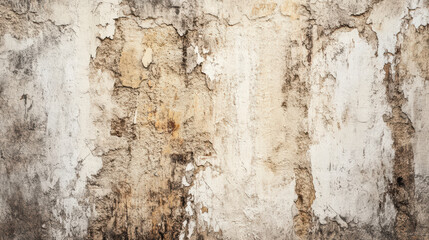 Textured wall with peeling paint and weathered surface, showcasing earthy tones and rustic appearance. This evokes sense of age and character