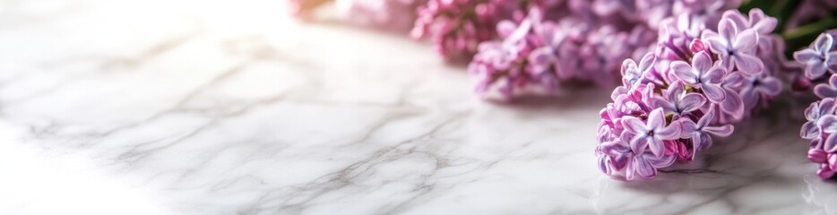 Lilac blossoms on marble background. (1)